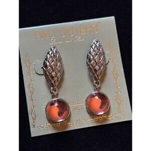 Vintage Two Sisters Whimsies Basketweave Dangle Earrings